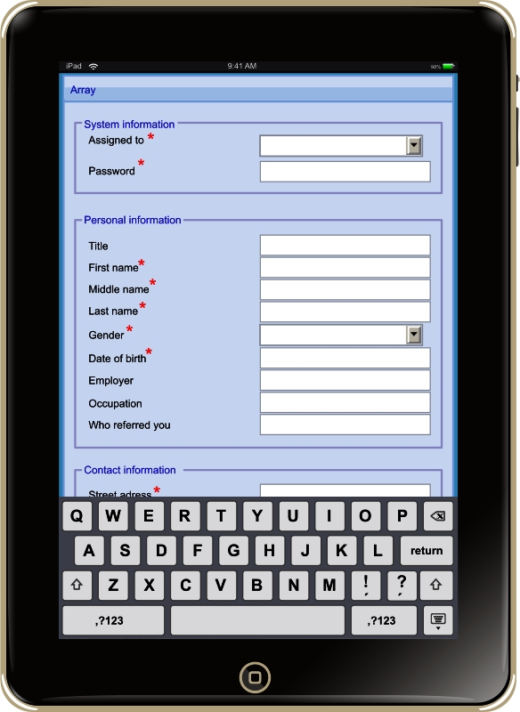 Health Form on iPad