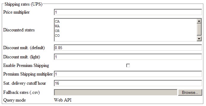 Shipping Rates UPS